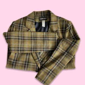 Sag Harbor brown multicolor plaid blazer jacket